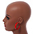 Large Red Enamel Hoop Earrings - 50mm Diameter - view 2