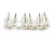 5mm, 4mm, 3mm Set of 3 White Faux Pearl Stud Earrings In Silver Tone