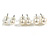 5mm, 4mm, 3mm Set of 3 White Faux Pearl Stud Earrings In Silver Tone - view 2