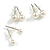 5mm, 4mm, 3mm Set of 3 White Faux Pearl Stud Earrings In Silver Tone - view 3