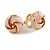 Pastel Pink Enamel Knot Clip On Earrings In Gold Tone - 15mm - view 2