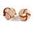 Pastel Pink Enamel Knot Clip On Earrings In Gold Tone - 15mm - view 6