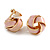 Pastel Pink Enamel Knot Clip On Earrings In Gold Tone - 15mm - view 8