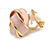 Pastel Pink Enamel Knot Clip On Earrings In Gold Tone - 15mm - view 4