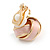 Pastel Pink Enamel Knot Clip On Earrings In Gold Tone - 15mm - view 5