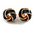 Black Enamel Knot Clip On Earrings In Gold Tone - 15mm - view 5