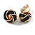 Black Enamel Knot Clip On Earrings In Gold Tone - 15mm - view 6
