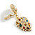 Gold Tone Multicoloured Crystal Textured Leaf Clip On Earrings - 50mm L - view 6