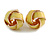 Lemon Yellow Enamel Knot Clip On Earrings In Gold Tone - 15mm - view 2