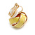Lemon Yellow Enamel Knot Clip On Earrings In Gold Tone - 15mm - view 6