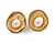 20mm Matt Gold Tone 'Shell' with Freshwater Pearl Bead Clip On Earrings - view 7