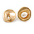 20mm Matt Gold Tone 'Shell' with Freshwater Pearl Bead Clip On Earrings - view 4