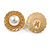 25mm Gold Tone Matt Faux Pearl Bead Round Retro Clip On Earrings - view 7