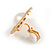 25mm Gold Tone Matt Faux Pearl Bead Round Retro Clip On Earrings - view 4