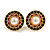 18mm Black/ Red Enamel Faux Pearl Button Clip On Earrings In Gold Tone - view 5
