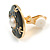 18mm Black Enamel Faux Pearl Button Clip on Earrings In Gold Tone - view 5