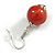 15mm Red Round Ceramic Drop Earrings - 35mm Long - view 4