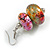 Colour Fusion Wooden Double Bead Drop Earrings (Multicoloured) - 55mm L - view 4