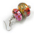 Colour Fusion Wooden Double Bead Drop Earrings (Multicoloured) - 55mm L - view 4