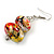 Colour Fusion Wooden Double Bead Drop Earrings (Multicoloured) - 55mm L - view 5