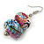 Colour Fusion Wooden Double Bead Drop Earrings (Multicoloured)  - 55mm L - view 5