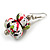 White/Red/ Black/ Green Colour Fusion Wooden Double Bead Drop Earrings - 55mm L - view 5