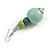 Graduated Grey/Mint/Lime Green Painted Wood Bead Drop Earings - 65mm Long - view 5
