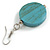 Turquoise Washed Wood Coin Drop Earrings - 55mm - view 4