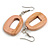 Pink Washed Wood O-Shape Drop Earrings - 55mm L - view 5
