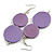 Long Lilac Purple Painted Double Round Wood Bead Drop Earrings - 8cm L - view 5