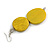 Long Antique Yellow Painted Double Round Wood Bead Drop Earrings - 8cm L - view 4