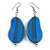 Lucky Beans Blue Painted Wooden Drop Earrings - 65mm Long - view 4