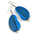 Lucky Beans Blue Painted Wooden Drop Earrings - 65mm Long - view 5