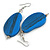 Lucky Beans Blue Painted Wooden Drop Earrings - 65mm Long - view 2