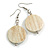 White Washed Wood Coin Drop Earrings - 55mm L - view 2