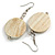 White Washed Wood Coin Drop Earrings - 55mm L - view 4