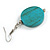 Teal Washed Wood Coin Drop Earrings - 55mm L - view 5