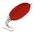 Maroon Red Painted Wood Oval Drop Earrings - 70mm L - view 4
