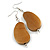 Lucky Beans Brown Bronze Painted Wooden Drop Earrings - 65mm Long - view 4