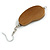 Lucky Beans Brown Bronze Painted Wooden Drop Earrings - 65mm Long - view 5