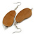 Lucky Beans Brown Bronze Painted Wooden Drop Earrings - 65mm Long - view 2