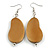 Lucky Beans Brown Bronze Painted Wooden Drop Earrings - 65mm Long - view 6