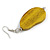 Lucky Beans Antique Yellow Painted Wooden Drop Earrings - 65mm Long - view 5