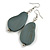 Lucky Beans Grey Painted Wooden Drop Earrings - 65mm Long - view 6