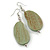 Lucky Beans Mint Washed Wooden Drop Earrings - 65mm Long