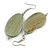 Lucky Beans Mint Washed Wooden Drop Earrings - 65mm Long - view 5