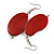Lucky Beans Red Painted Wooden Drop Earrings - 65mm Long - view 2
