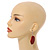 Lucky Beans Red Painted Wooden Drop Earrings - 65mm Long - view 3