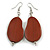 Lucky Beans Brown Painted Wooden Drop Earrings - 65mm Long