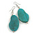 Lucky Beans Teal Painted Wooden Drop Earrings - 65mm Long - view 4